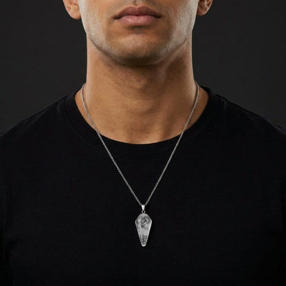 Pendentif Pierre Naturelle Homme Pointe