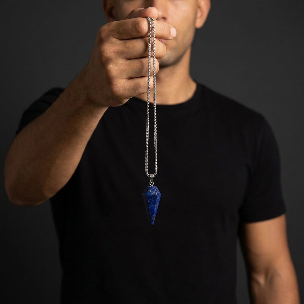 Pendentif Pierre Naturelle Homme Pointe