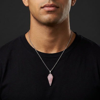 Pendentif Pierre Naturelle Homme Pointe