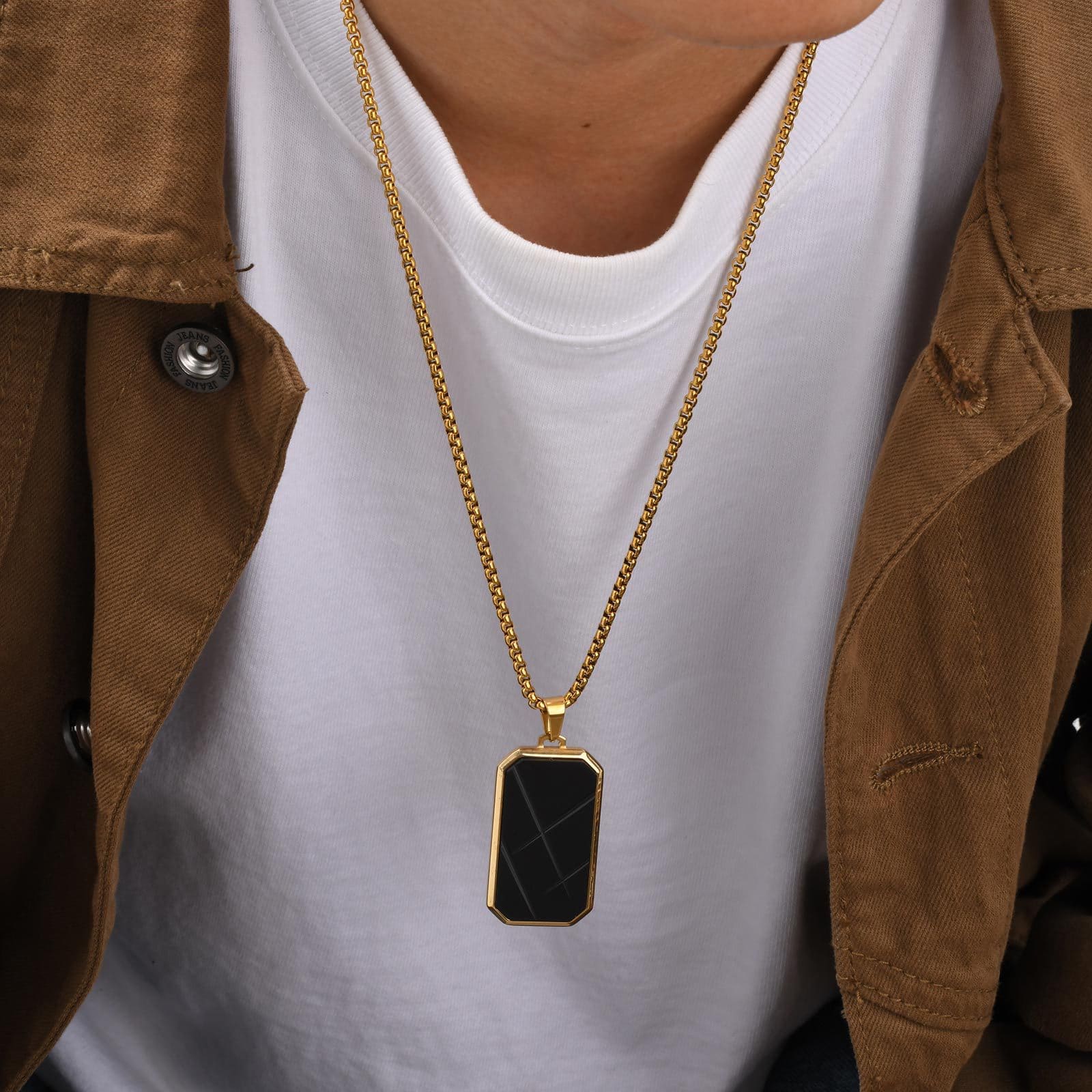 Collier Pendentif Homme Luxe Acier Inoxydable