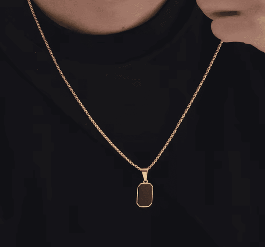Pendentif Homme Noir Acier Personnalisable