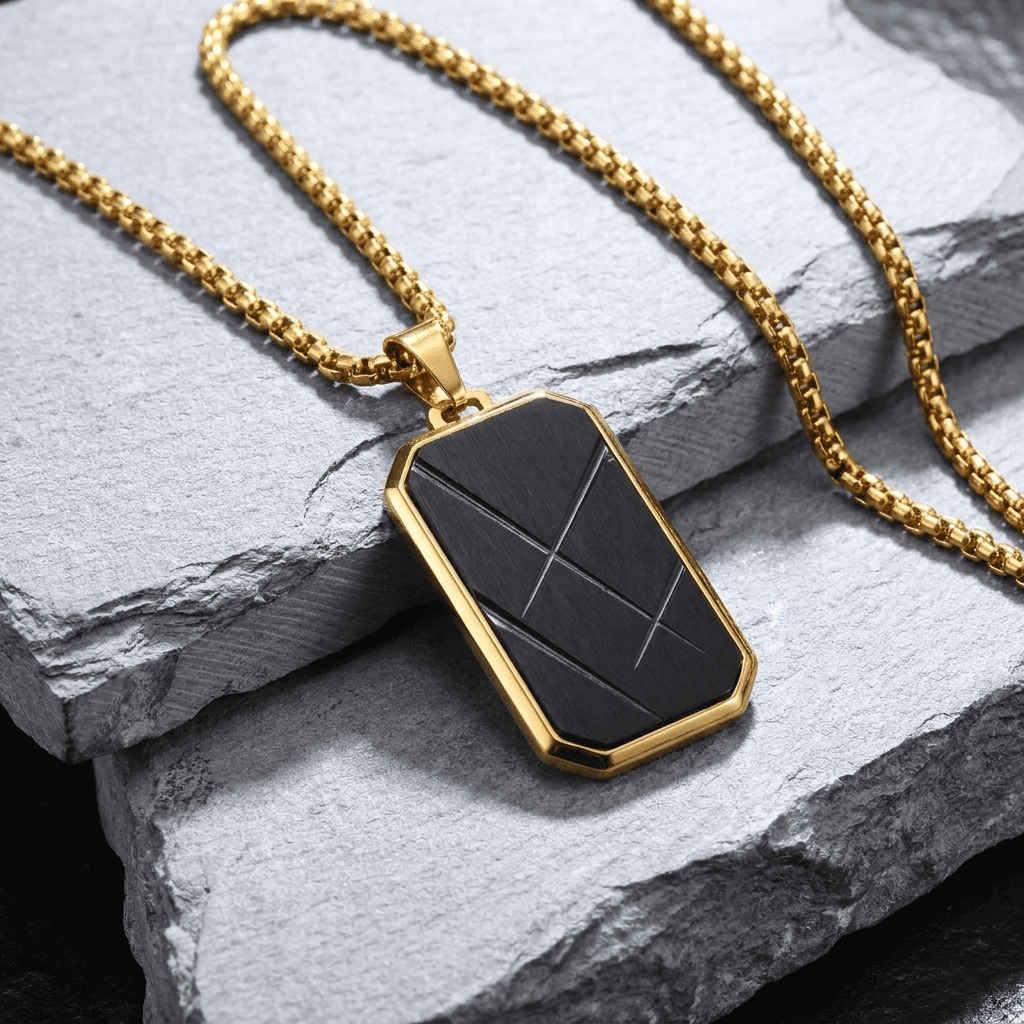 Collier Pendentif Homme Luxe Acier Inoxydable