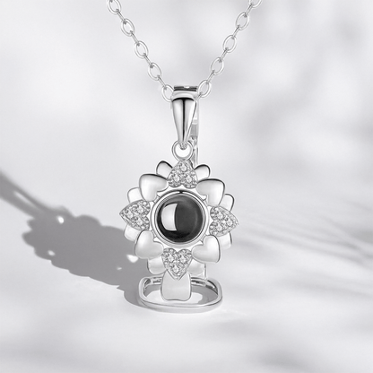 PENDENTIF PERSONNALISÉ PHOTO FLEUR COEUR