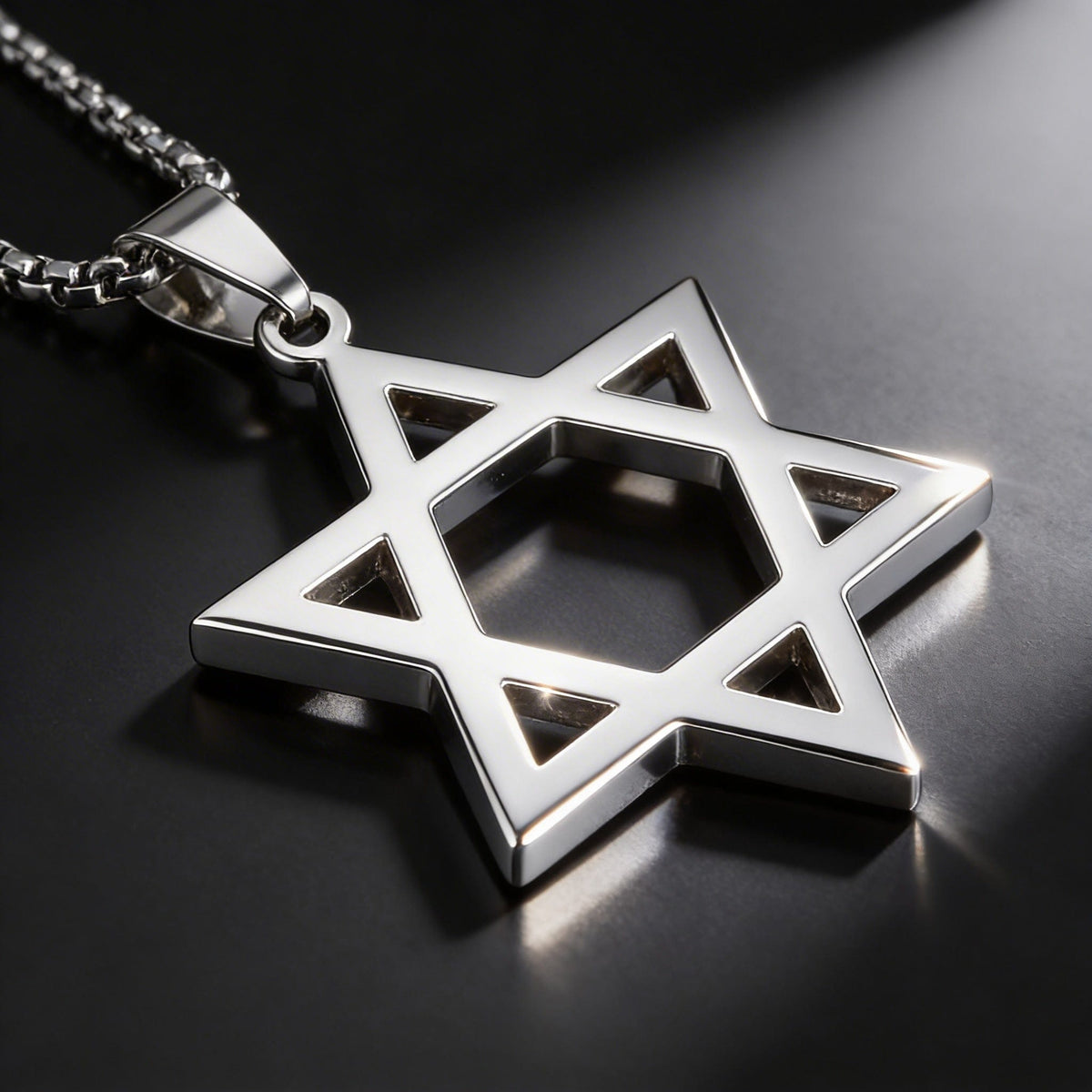 Collier Pendentif Étoile de David Acier Inoxydable