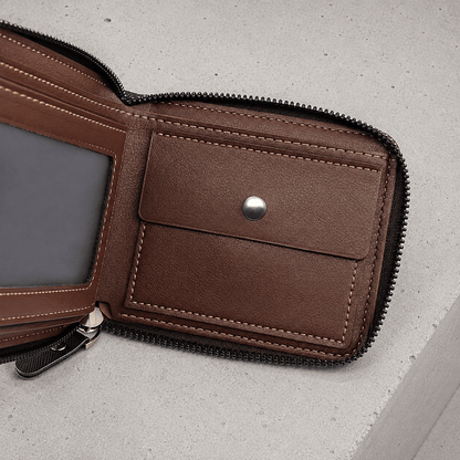Petit Portefeuille Homme Zippé Photo Anti-RFID