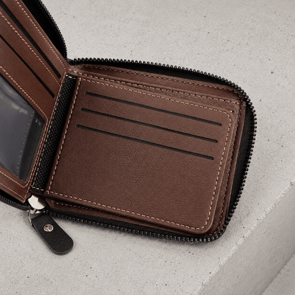 Petit Portefeuille Homme Zippé Photo Anti-RFID
