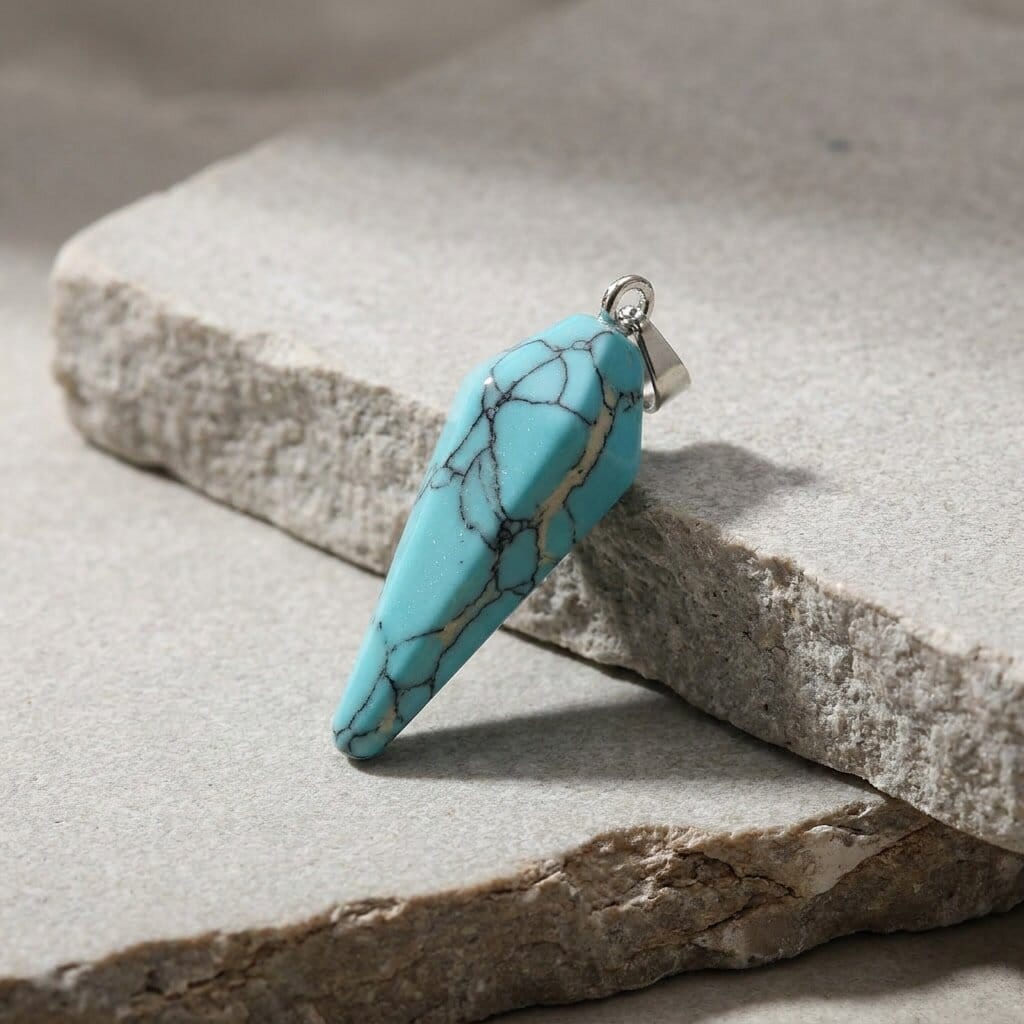 Pendentif Pierre Naturelle Homme Pointe