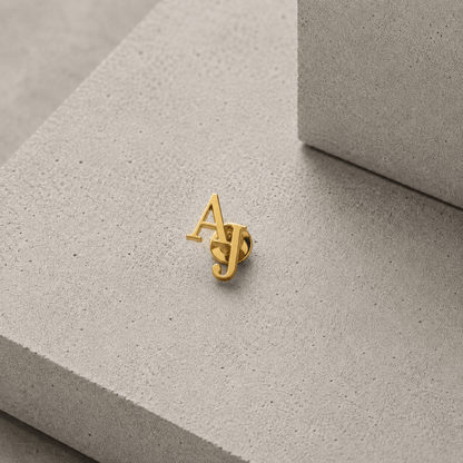 Pins Personnalisé Homme Métal Gravé Initiales