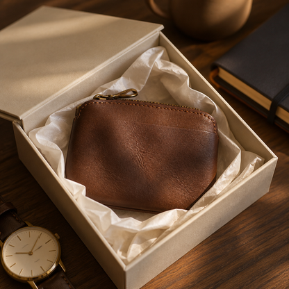 Pochette Porte-Monnaie Homme Zippée Compacte