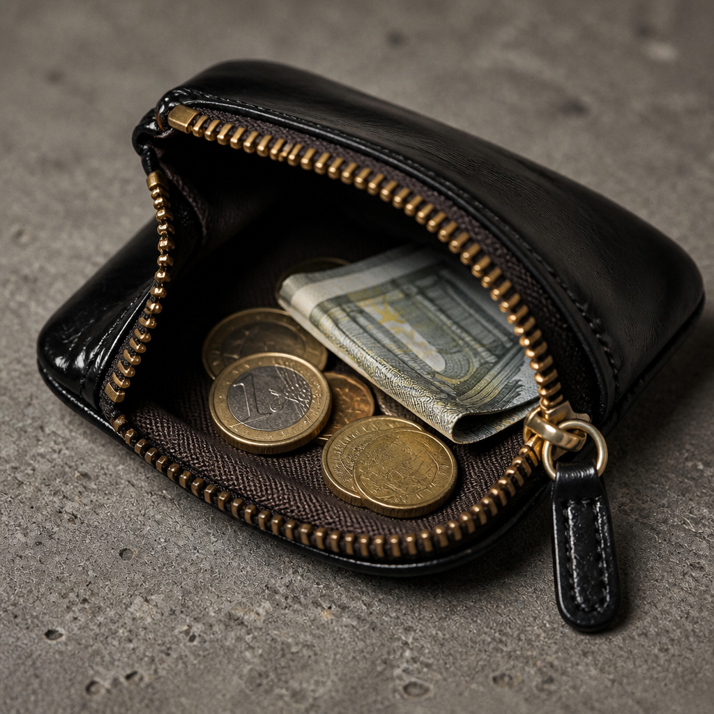 Pochette Porte-Monnaie Homme Zippée Compacte