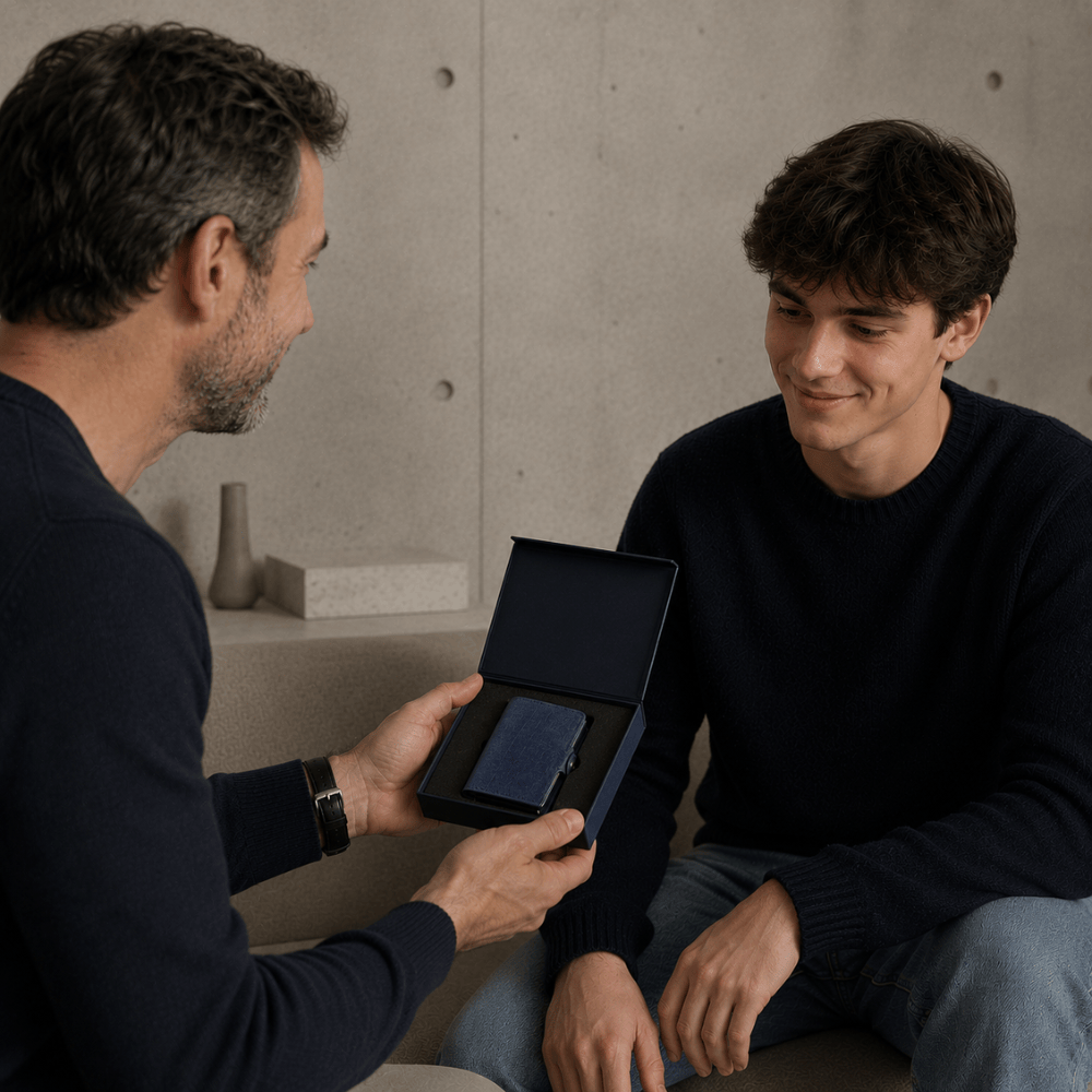 Porte-Cartes Homme Aluminium RFID Slim Façon Jean