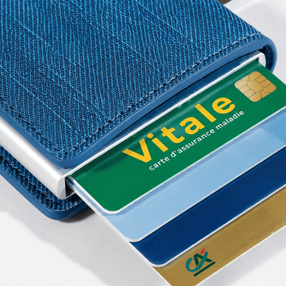Porte-Cartes Homme Aluminium RFID Slim Façon Jean