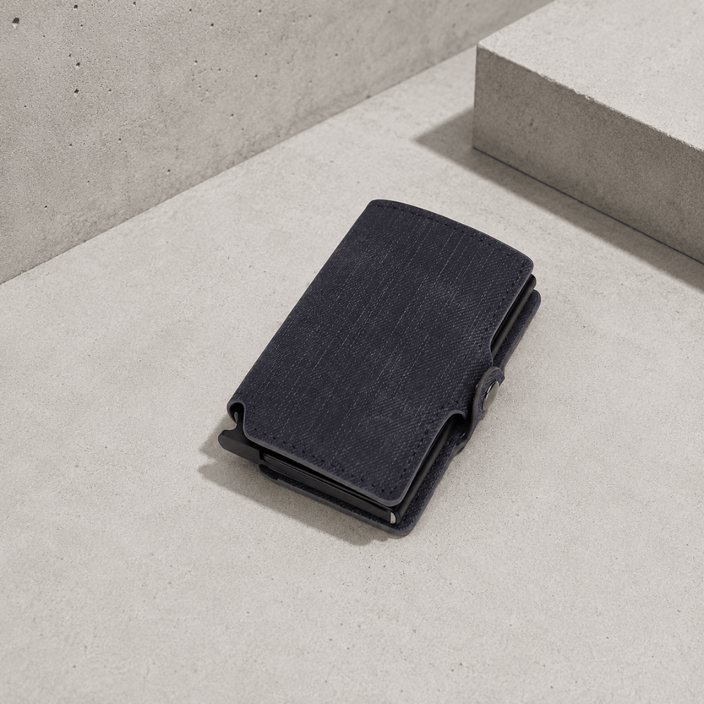 Porte-Cartes Homme Aluminium RFID Slim Façon Jean