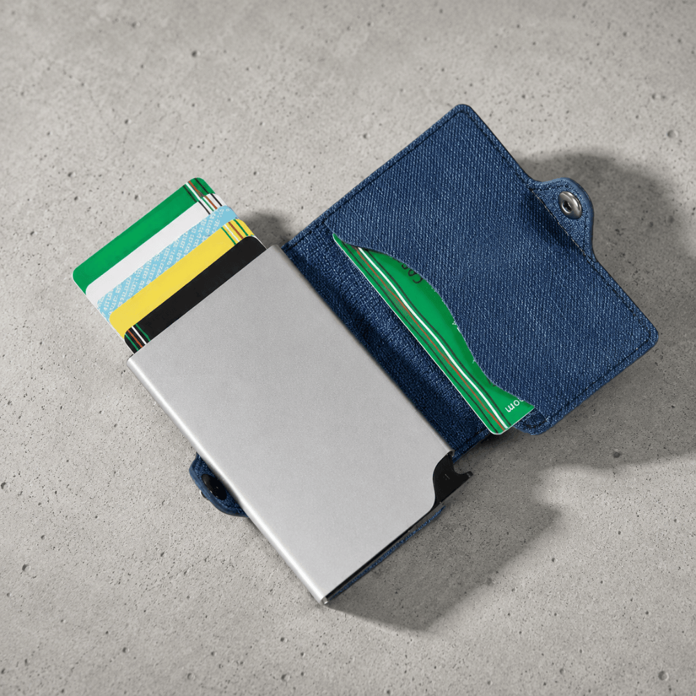 Porte-Cartes Homme Aluminium RFID Slim Façon Jean