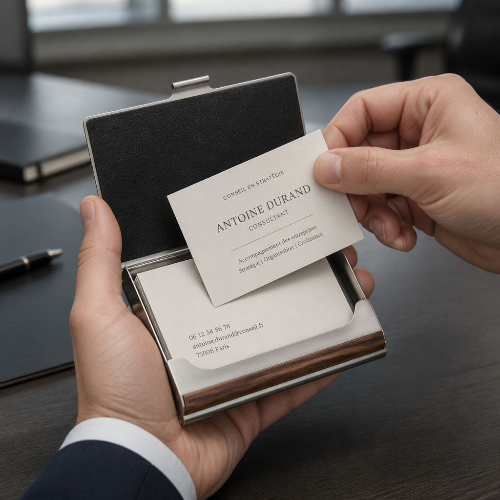 Porte-Cartes Homme Bois et Acier Personnalisable