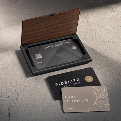Porte-Cartes Homme Bois et Acier Personnalisable