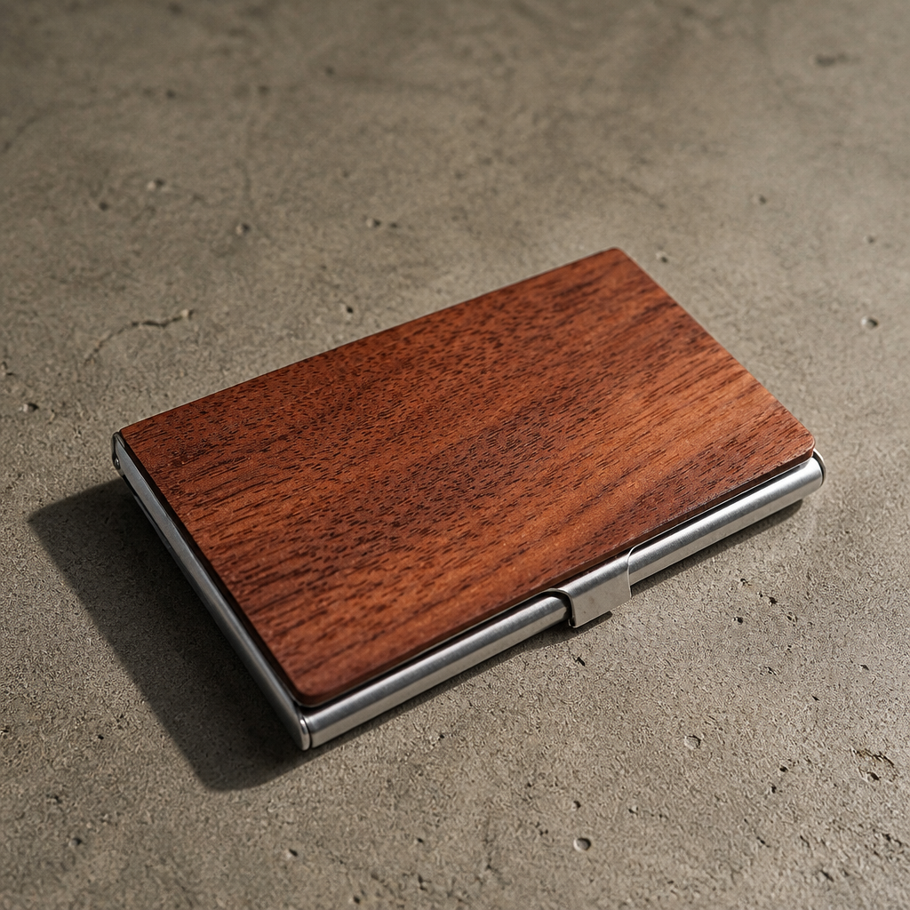 Porte-Cartes Homme Bois et Acier Personnalisable