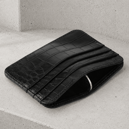 Porte-Cartes Homme Luxe Façon Crocodile Compact