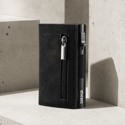 Porte-Cartes Homme Cuir Véritable Aluminium RFID