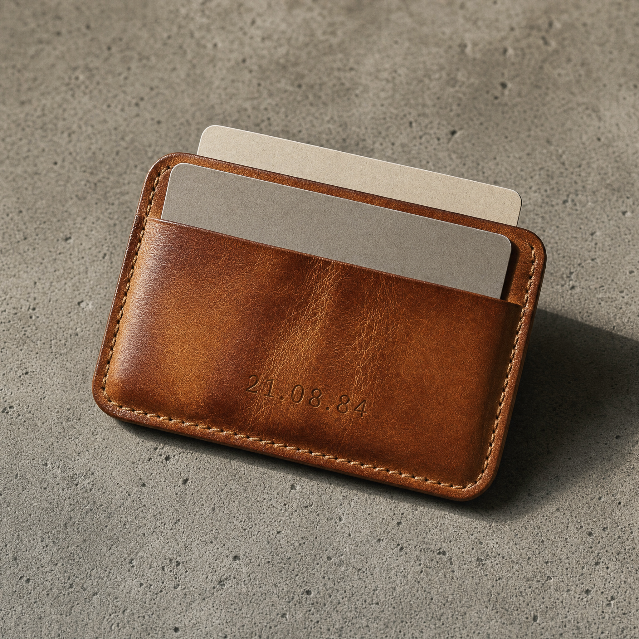 Porte-Cartes Homme Cuir Véritable Personnalisé à Graver