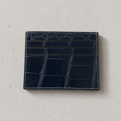 Porte-Cartes Homme Cuir Véritable Grain Crocodile