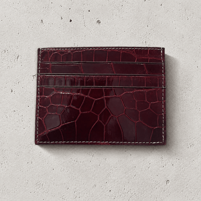 Porte-Cartes Homme Cuir Véritable Grain Crocodile