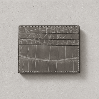 Porte-Cartes Homme Cuir Véritable Grain Crocodile