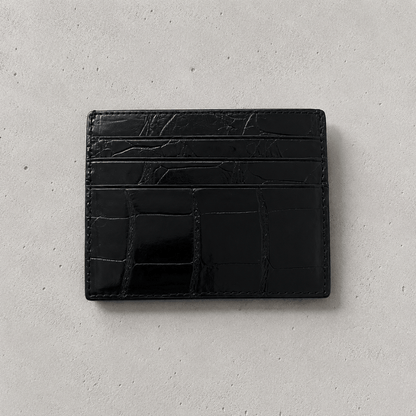 Porte-Cartes Homme Cuir Véritable Grain Crocodile