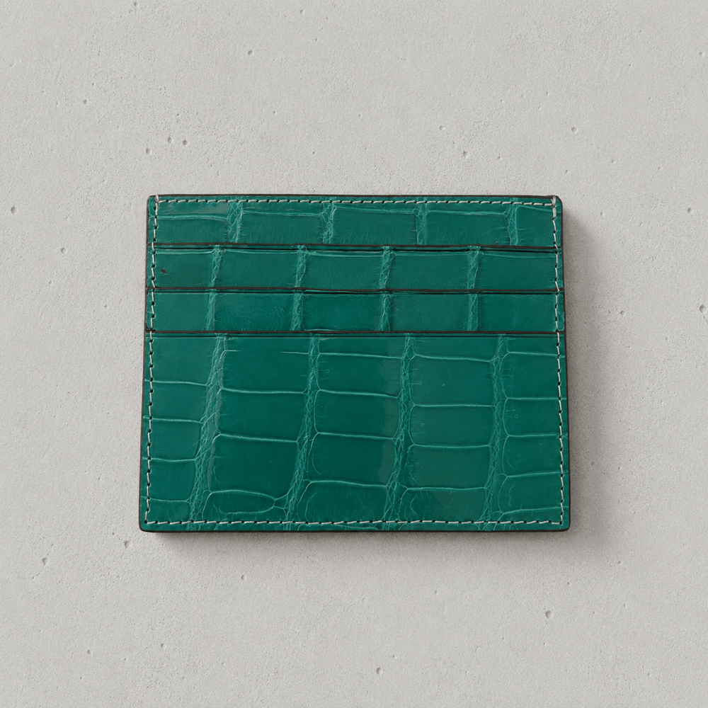 Porte-Cartes Homme Cuir Véritable Grain Crocodile