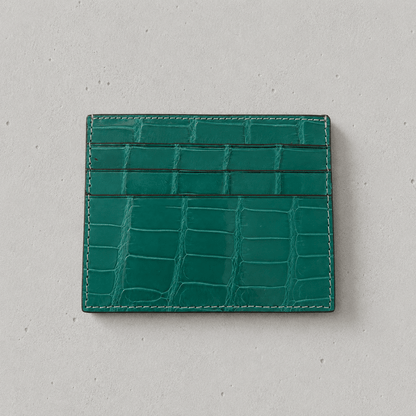 Porte-Cartes Homme Cuir Véritable Grain Crocodile