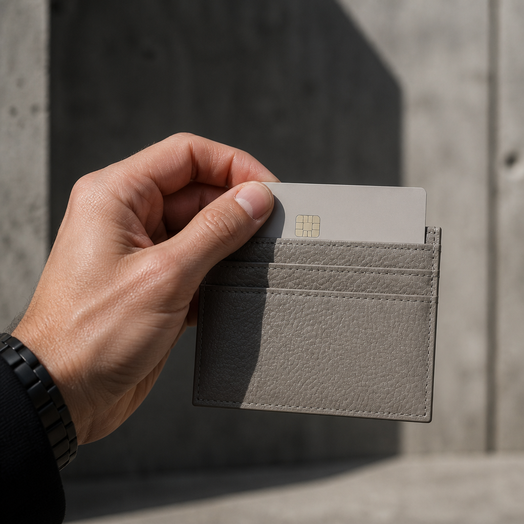 Porte-Cartes Homme Cuir Grainé Personnalisé à Graver