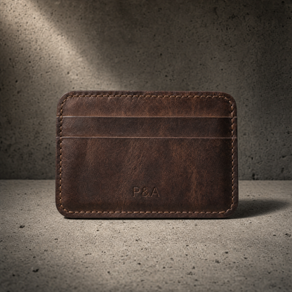 Porte-Cartes Homme Cuir Véritable Personnalisé à Graver