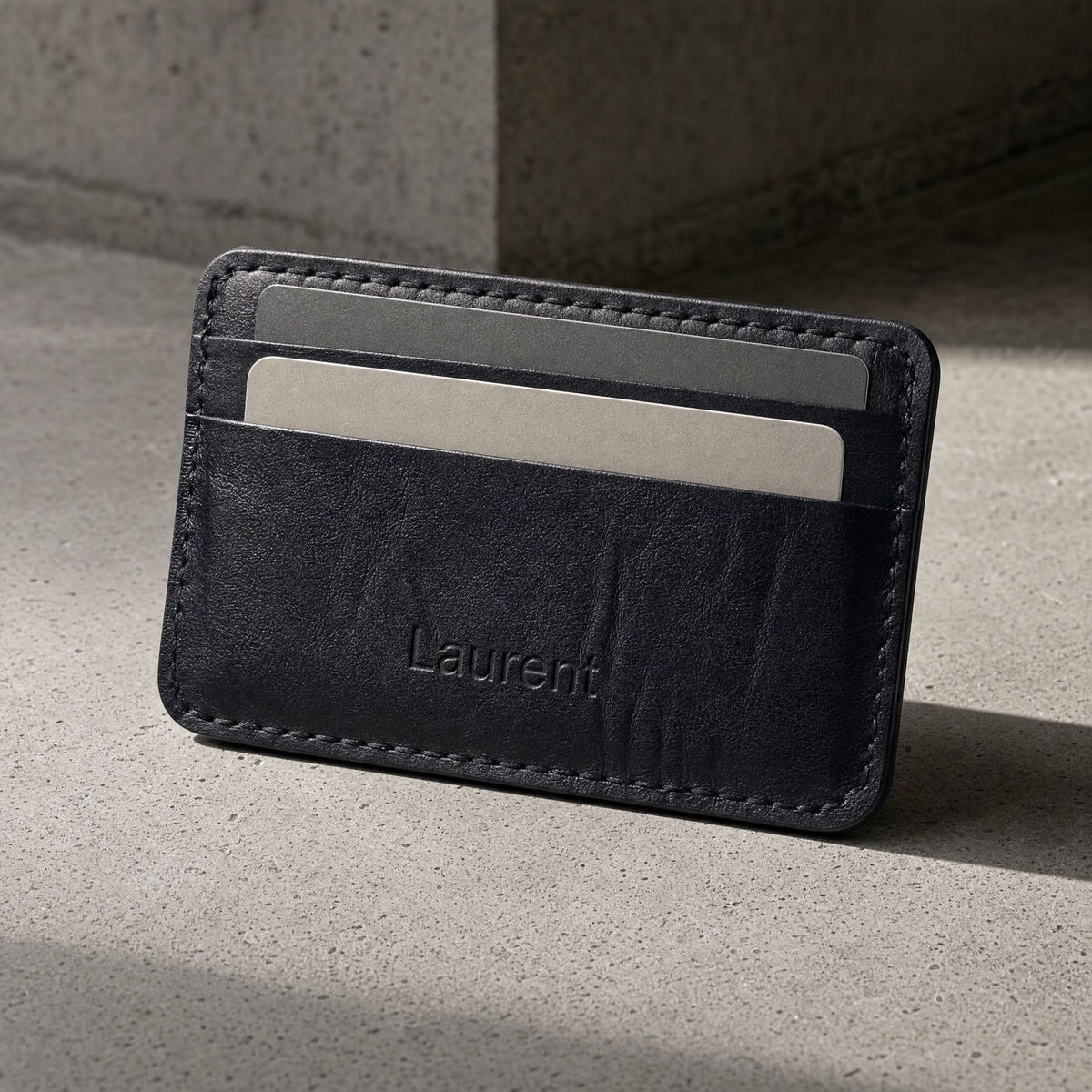 Porte-Cartes Homme Cuir Véritable Personnalisé à Graver
