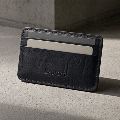 Porte-Cartes Homme Cuir Véritable Personnalisé à Graver