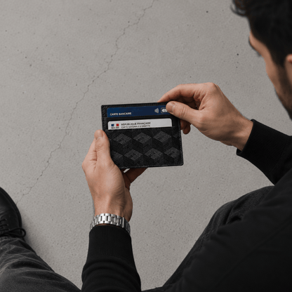 Porte-Cartes Homme Cuir Luxe Slim à Monogramme