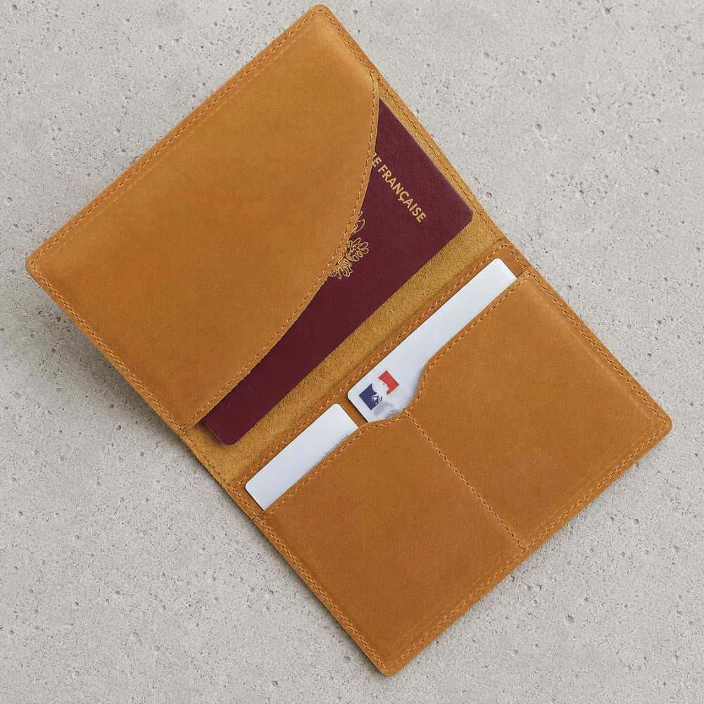 Porte-Cartes Homme Cuir Véritable Voyage Grand Format