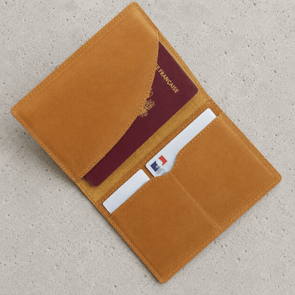 Porte-Cartes Homme Cuir Véritable Voyage Grand Format