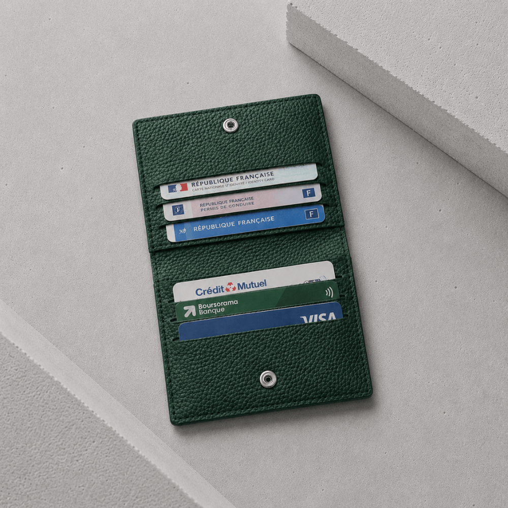 Porte-Cartes Homme en Cuir de Vache Véritable à Rabat