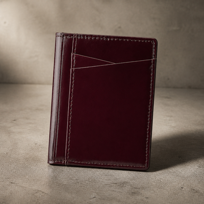 Porte-Cartes Homme Cuir Véritable Vertical à Poche Avant