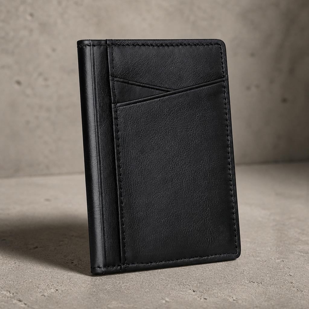 Porte-Cartes Homme Cuir Véritable Vertical à Poche Avant