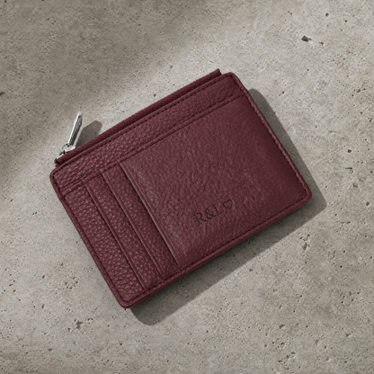 Porte-Cartes Homme Cuir Zippé Personnalisé Gravé