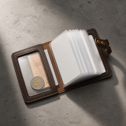 Porte-Cartes Homme Format Classeur à Pochettes
