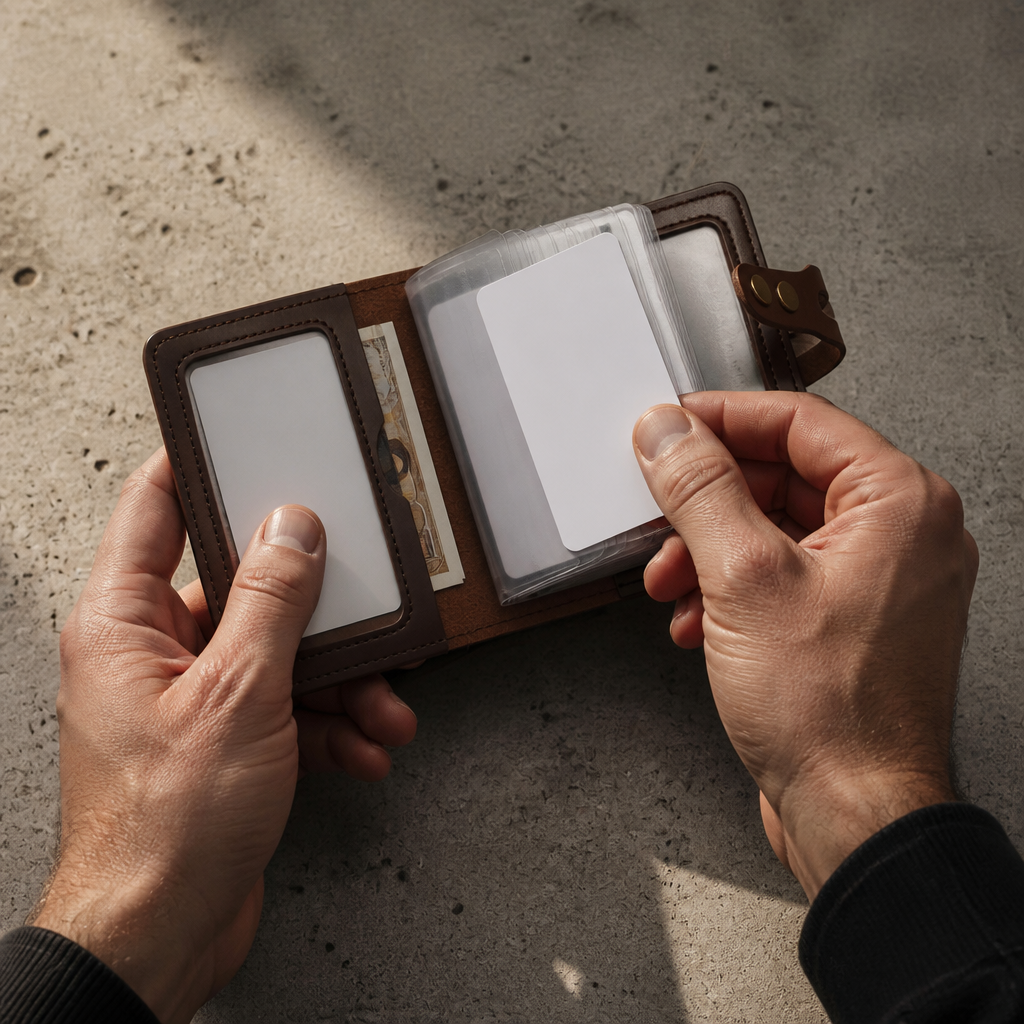 Porte-Cartes Homme Format Classeur à Pochettes