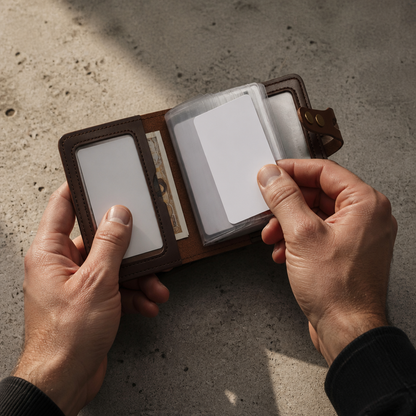 Porte-Cartes Homme Format Classeur à Pochettes