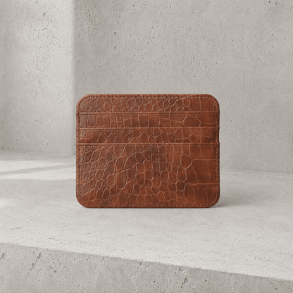 Porte-Cartes Homme Luxe Façon Crocodile Compact