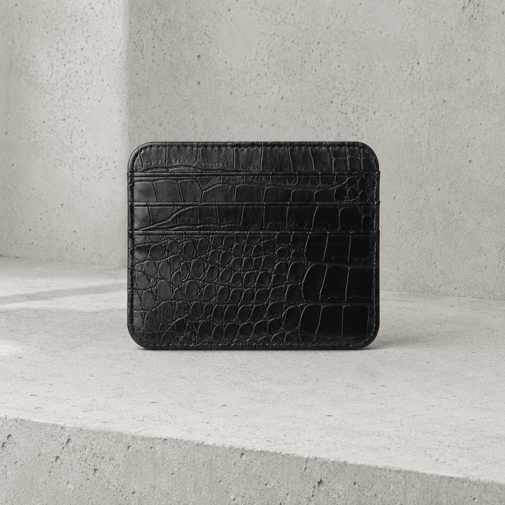 Porte-Cartes Homme Luxe Façon Crocodile Compact