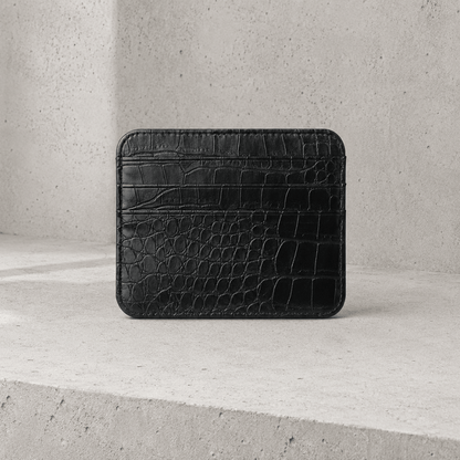 Porte-Cartes Homme Luxe Façon Crocodile Compact