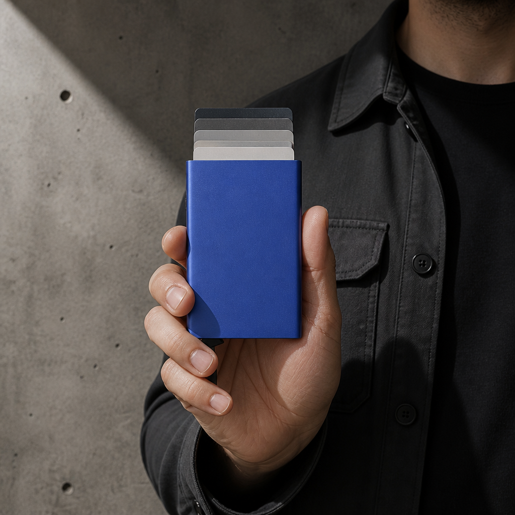Porte-Cartes Homme Métal Anodisé RFID Slim Design