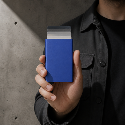 Porte-Cartes Homme Métal Anodisé RFID Slim Design