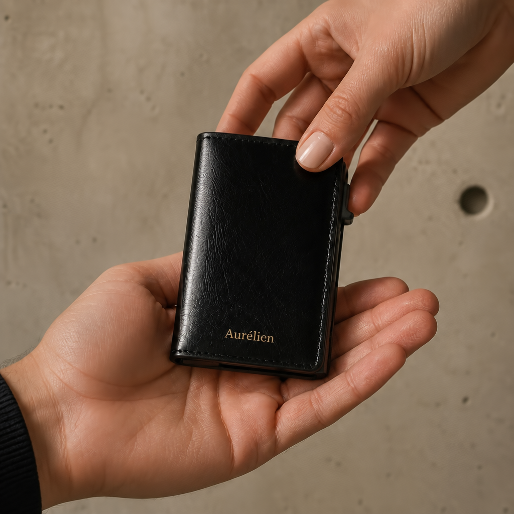 Porte-Cartes Homme RFID Personnalisé à Graver